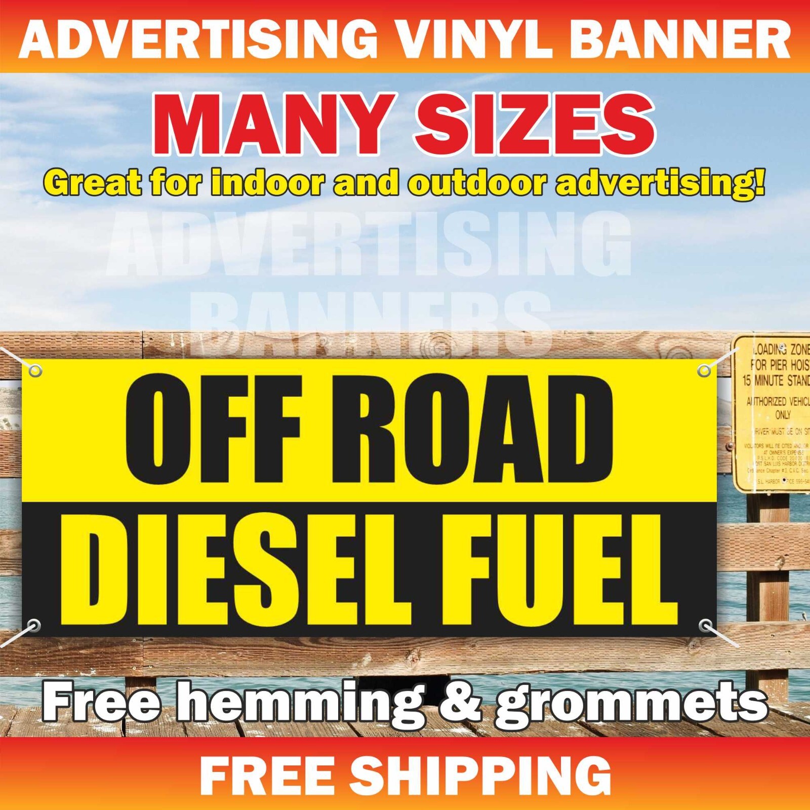 OFF ROAD DIESEL FUEL Advertising Banner Vinyl Mesh Sign Gasoline Station oil
