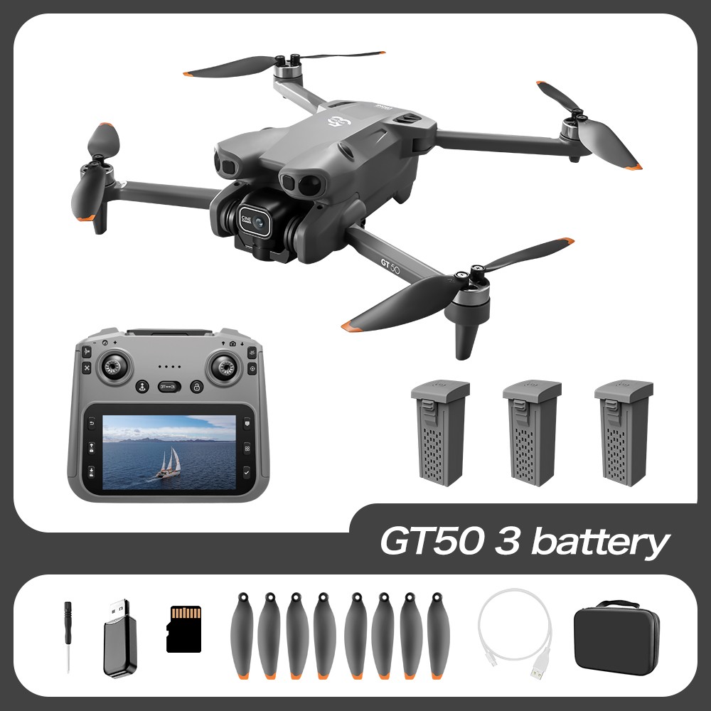 6K HD Screen Controller FPV Drone Foldable RC Quadcopter Dual Batteries