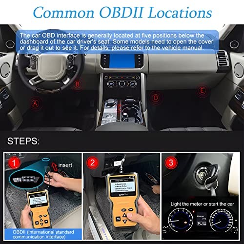 OBD2 Scanner Code Reader for Car Check Engine, CAN Diagnostic Tool, Yellow