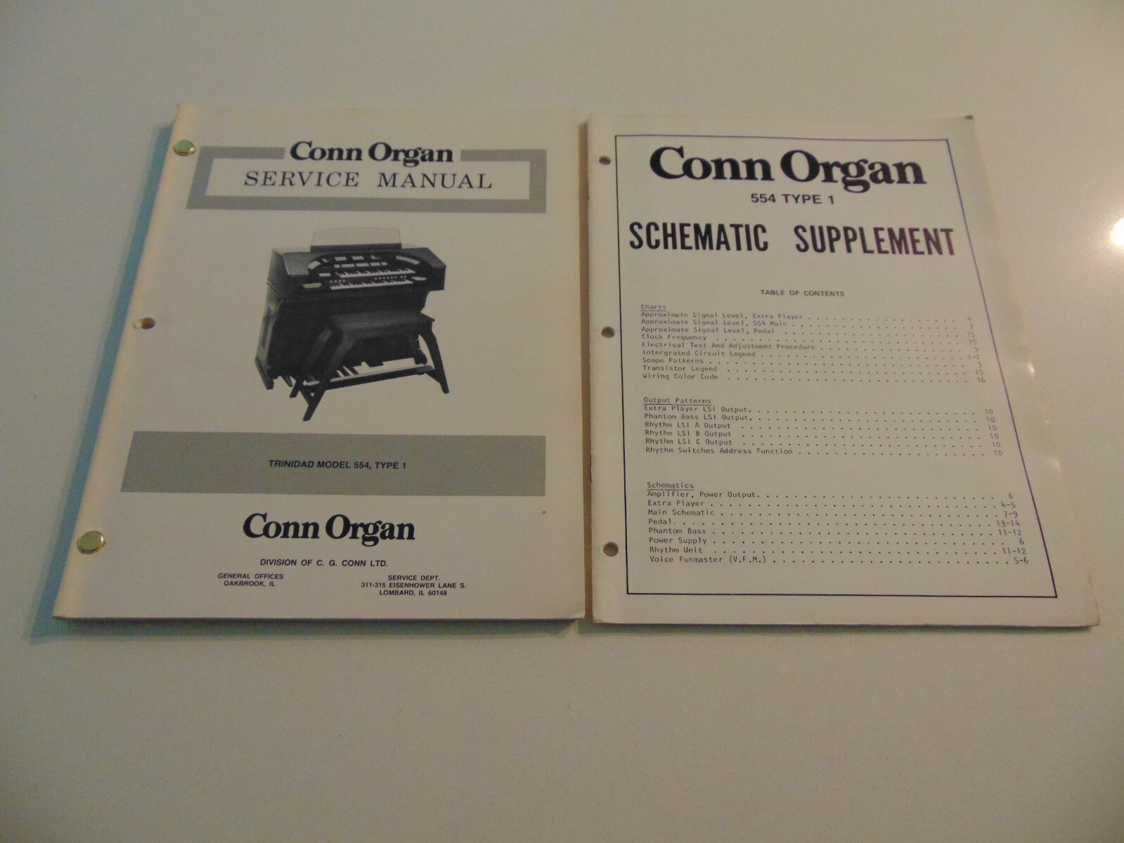 Conn Organ Trinidad 554 Type 1 Service Repair Shop Manual Schematics