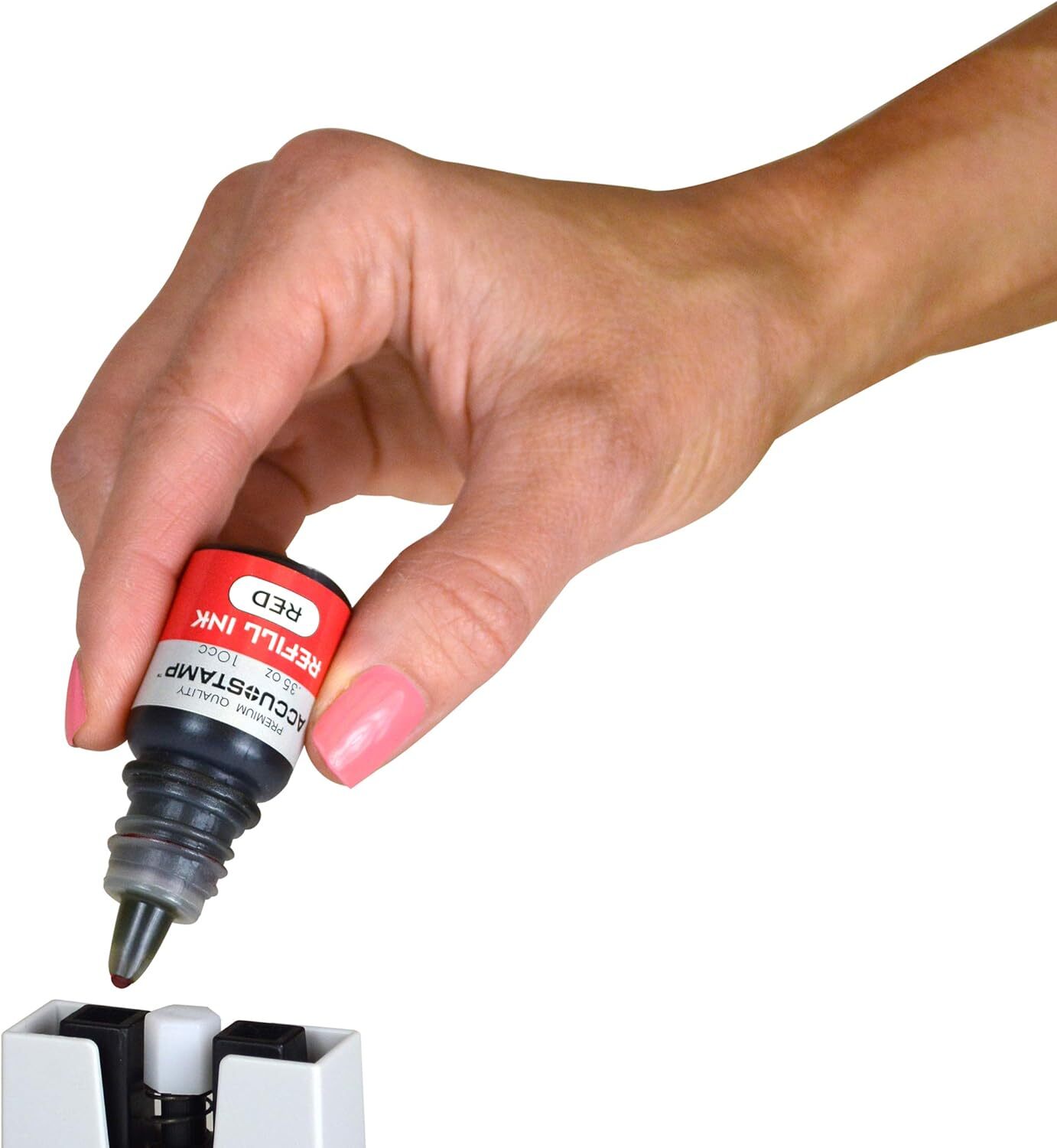 Recarga De Tinta Accu-stamp Para Sellos Pretintados, Azul Y Rojo, Paquete De 2,