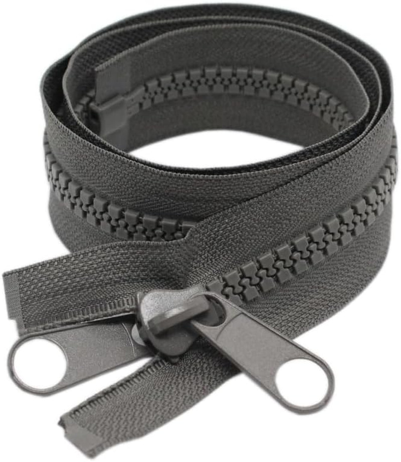 YaHoGa #10 72 Inch Separating Plastic Zippers, Gray