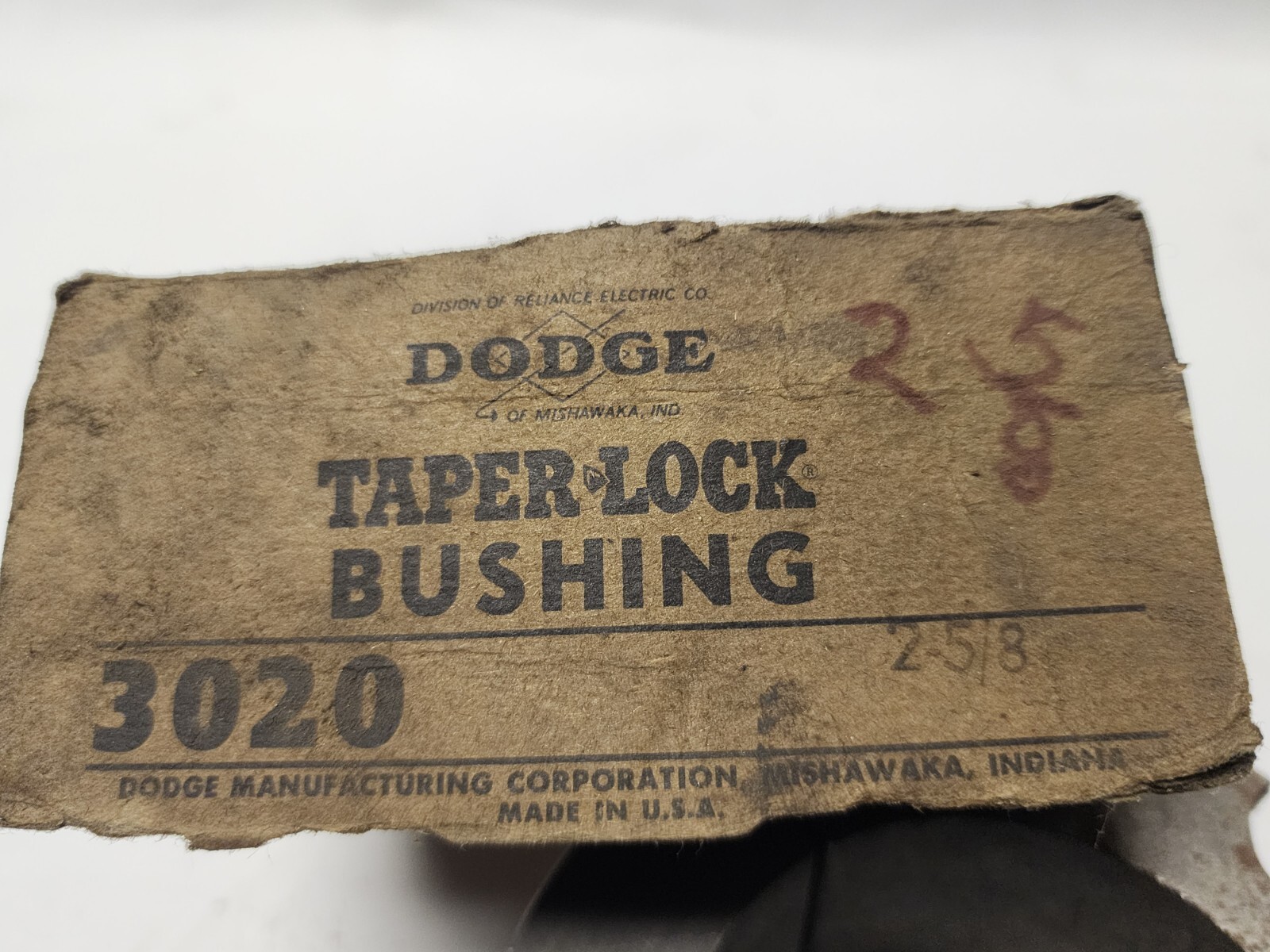 Dodge 3020 x 2-5/8 Taper Lock Bushing [Missing Set Screws]