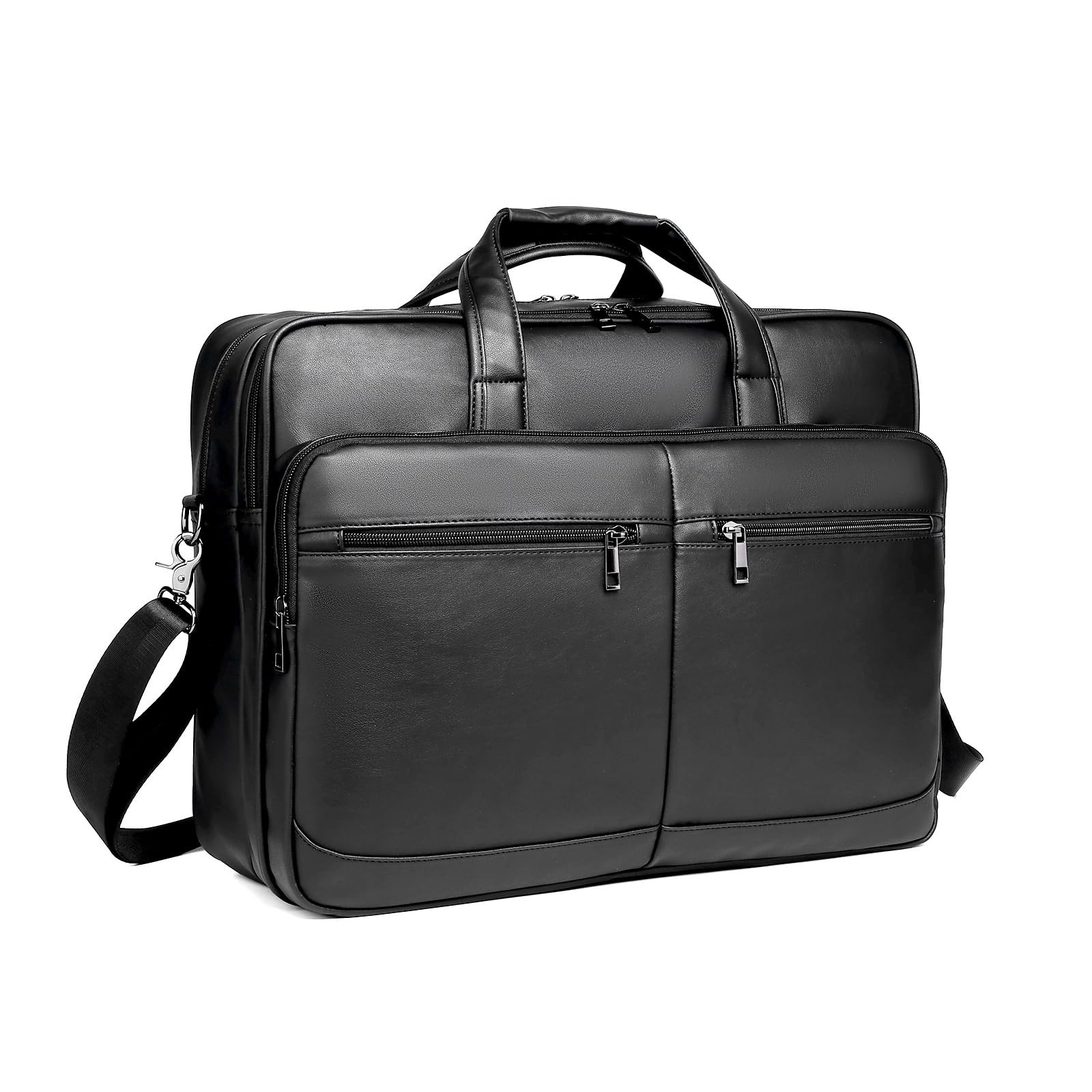 seyfocnia Men’s Leather Messenger Bag, 15.6 Inch 17.3 Inch Laptop Briefcas
