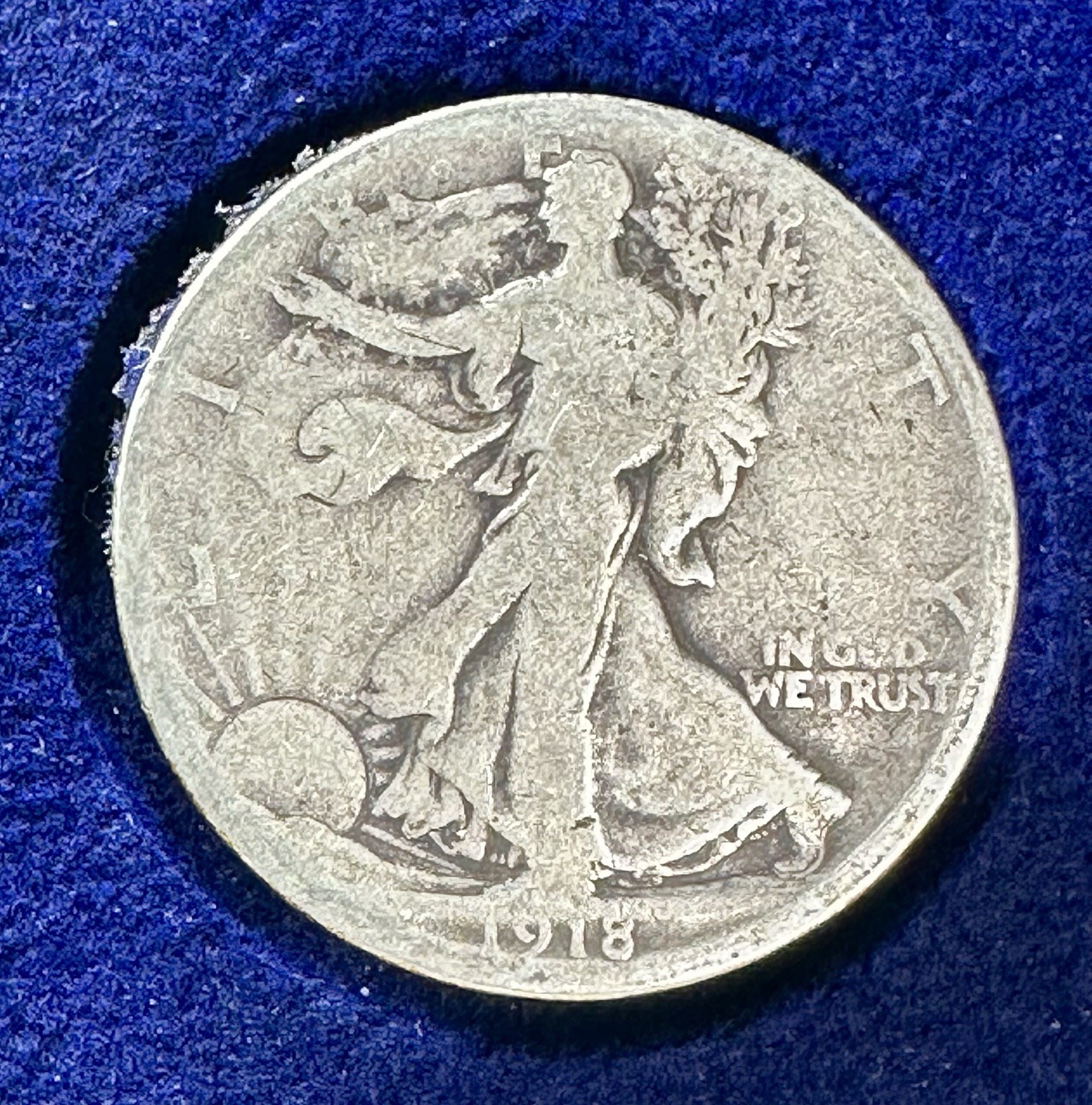 Rare Beautiful 1918-S U.S. Walking Liberty Half Dollar (SILVER) KM 142
