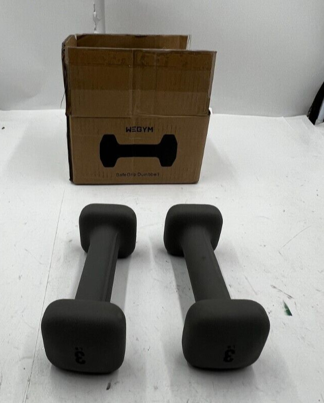 Wegym SafeGrip Dumbbell 3lb Pair A112-DB-GY3-475 Iron PVC Gray Durable