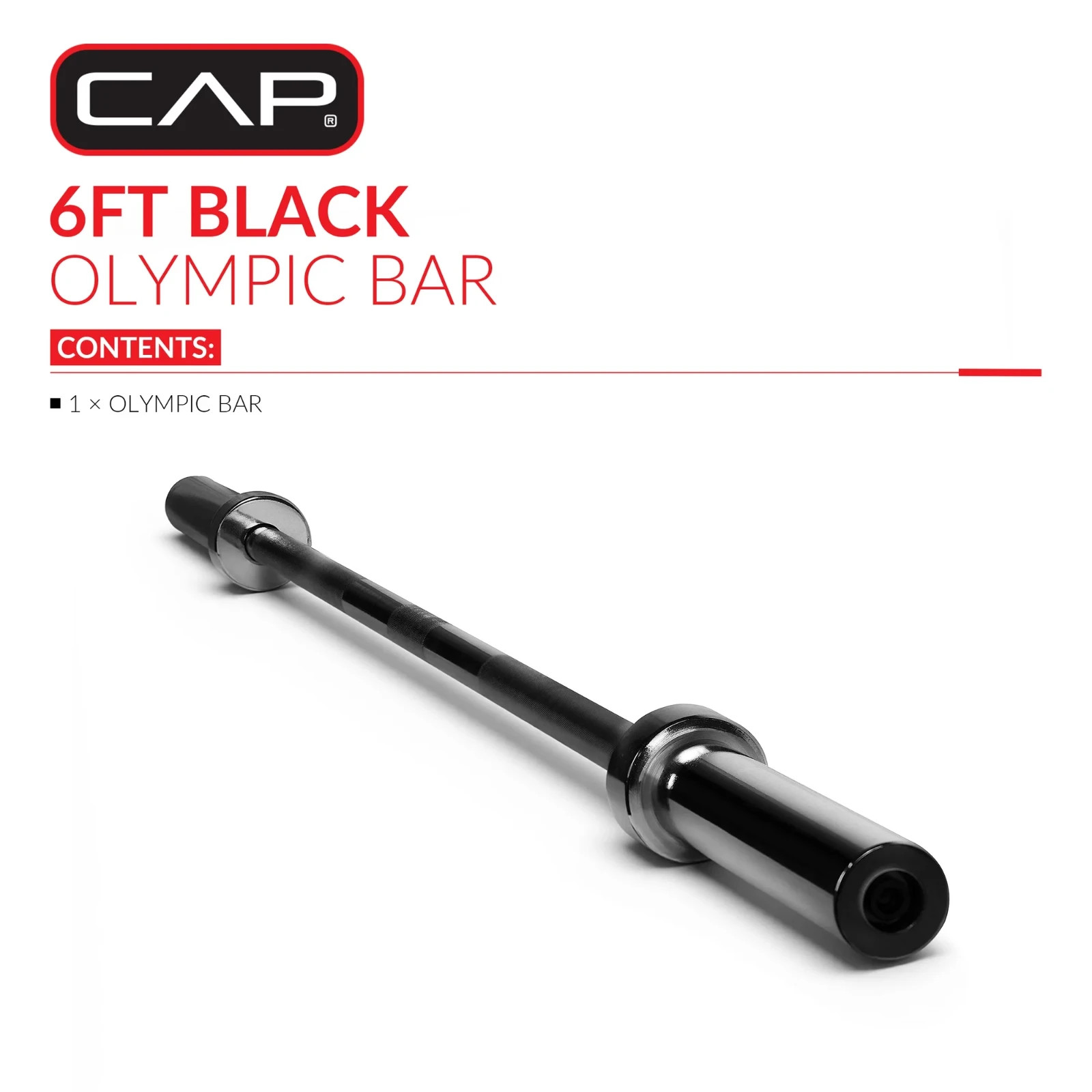 CAP Barbell Olympic Weight Bar, 6 Ft.