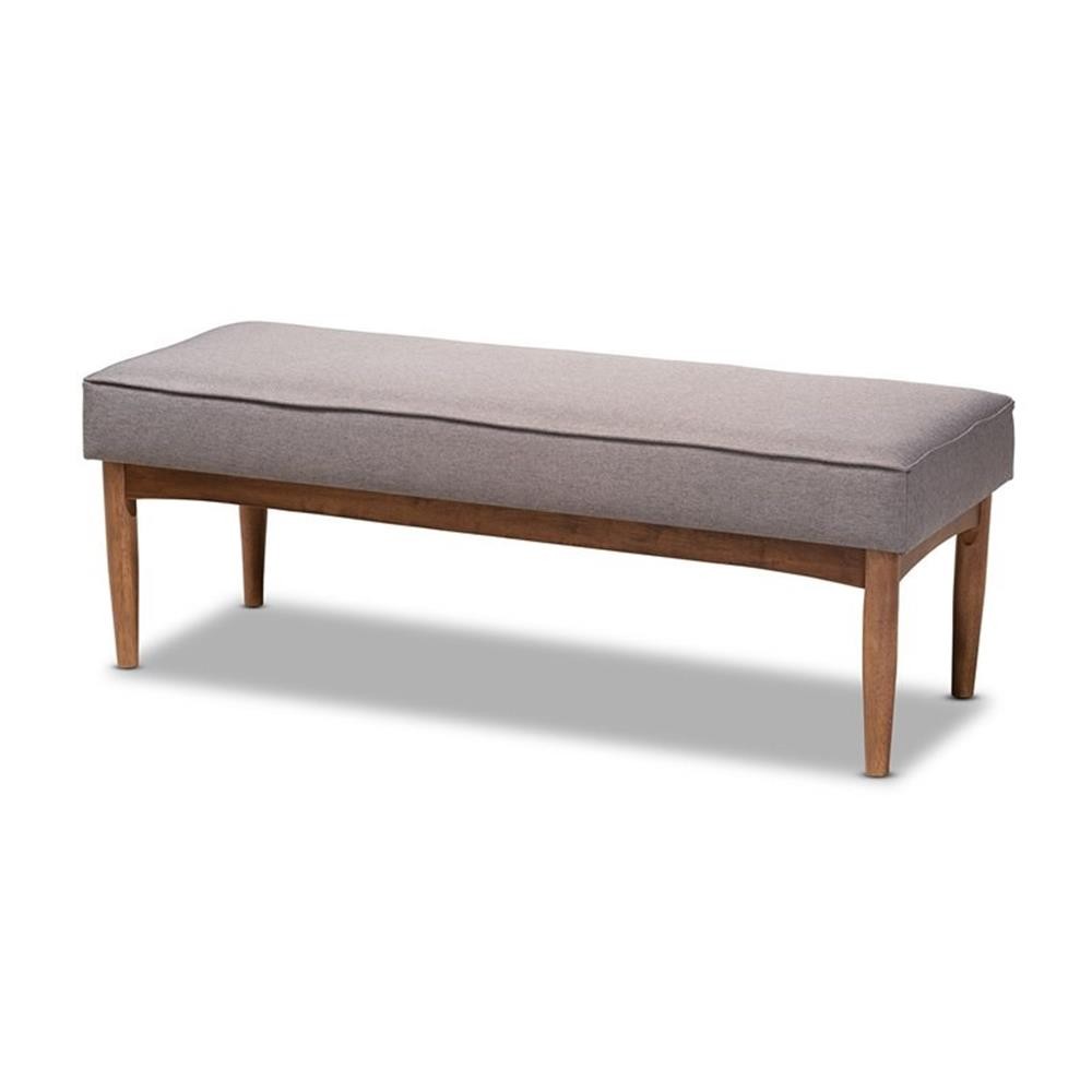 Baxton Studio Arvid Modern Fabric Upholstered Wood Dining Bench in Gray