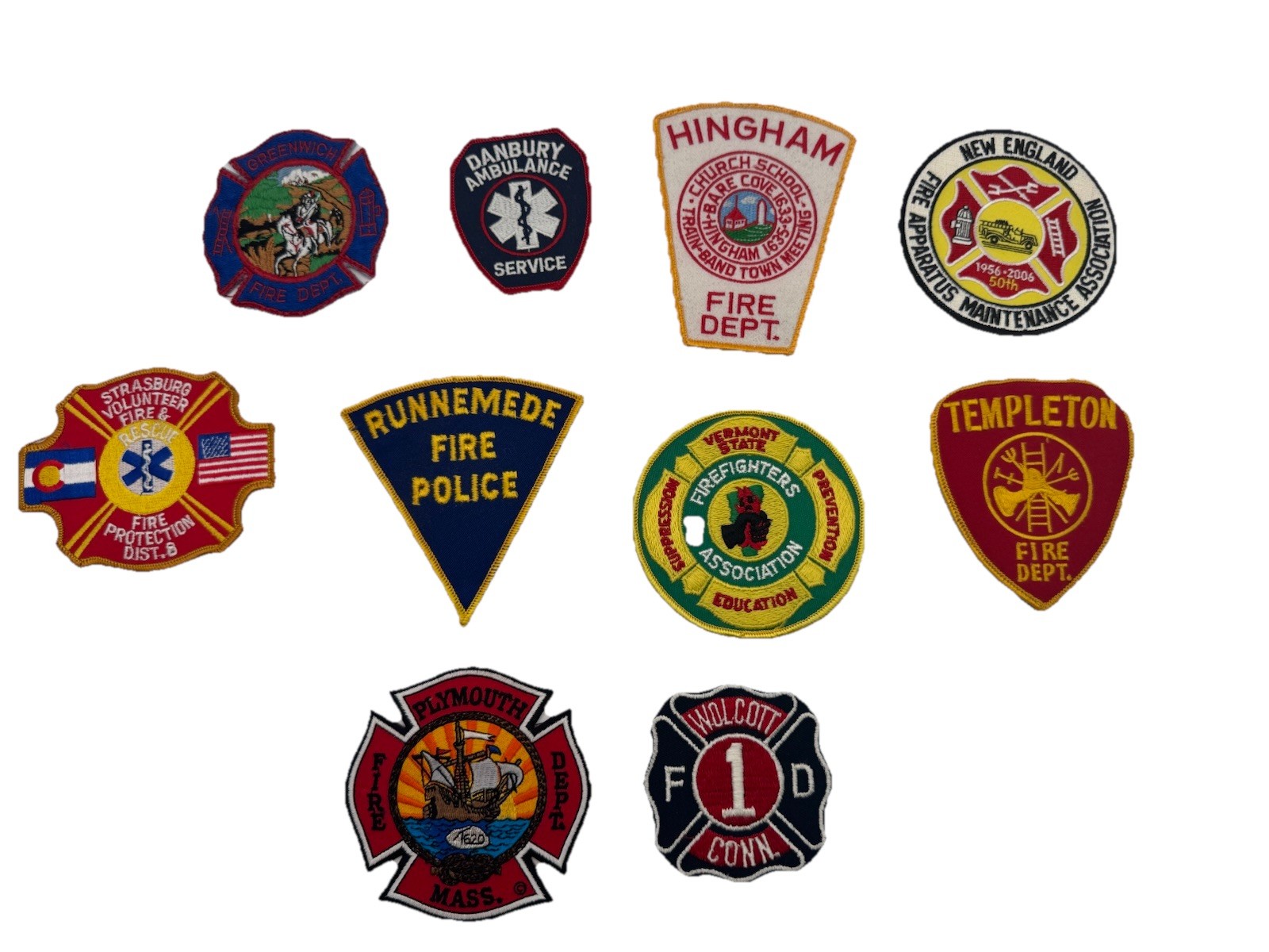 10 Piece New England Public Safety and Rescue Patch Lot!!