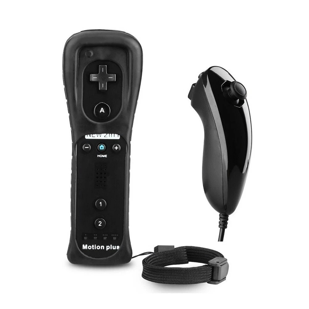2Pack Built-in Motion Plus Wii Remote & Nunchuck Controller for Wii U Console