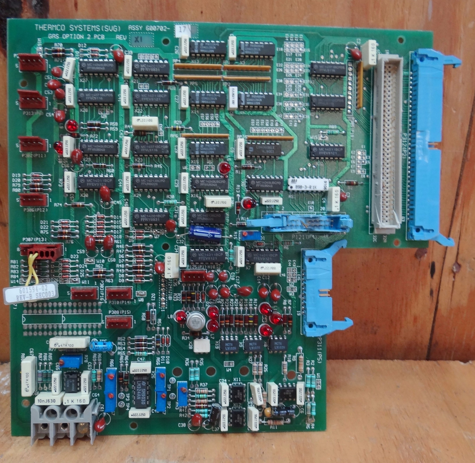 THERMCO SYSTEMS GAS OPTION 2 PCB ASSY 600702-17 REV. XI