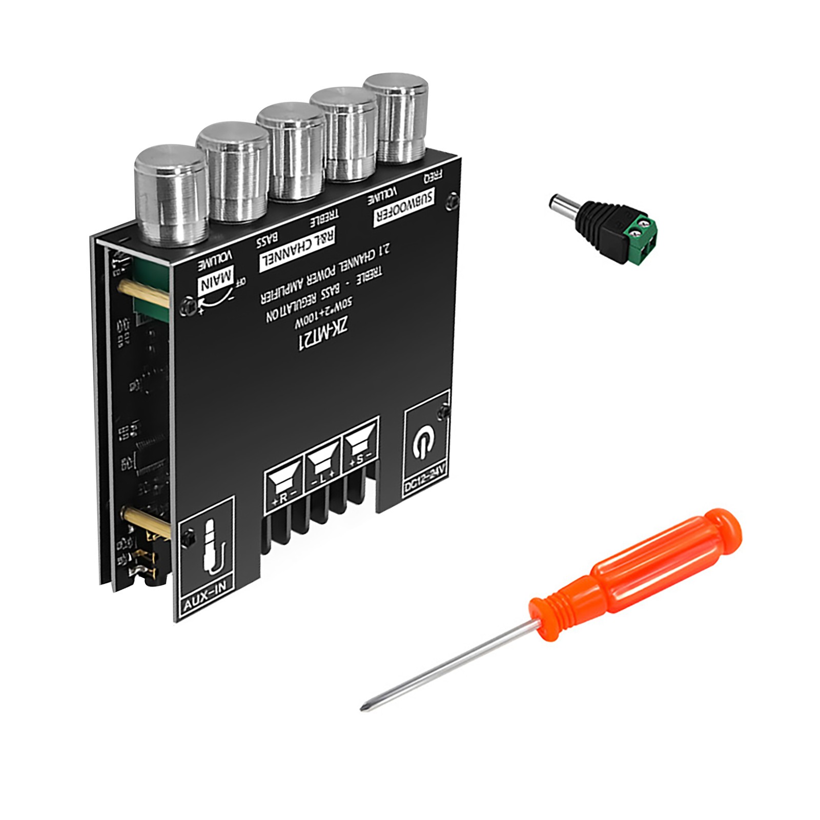 ZK-MT21 Bluetooth 5.0 Subwoofer Amplifier Board High Low Tone AMP 2.1 Channel