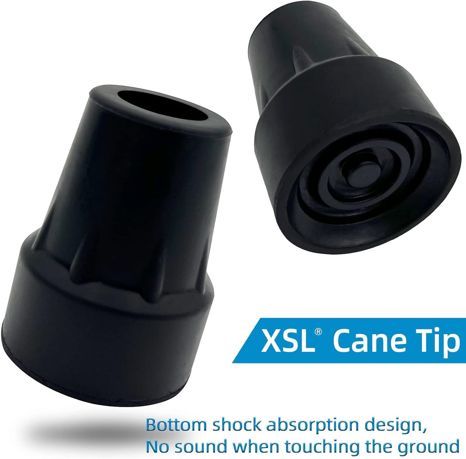 SecureGrip 3/4-Inch Cane Tip Replacements - Pack of 2