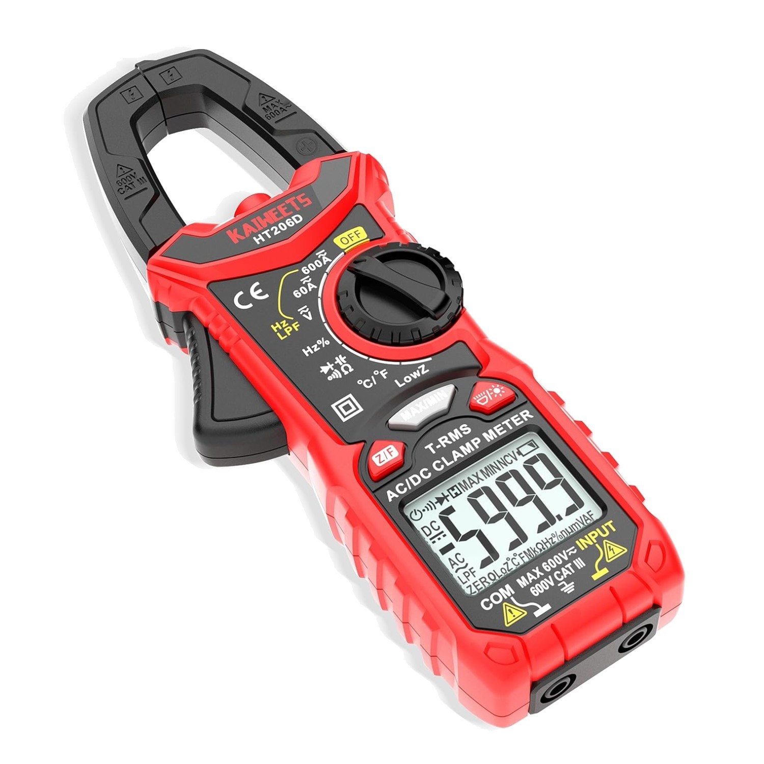 Auto-ranging Multimeter Measures Current Voltage Temperature