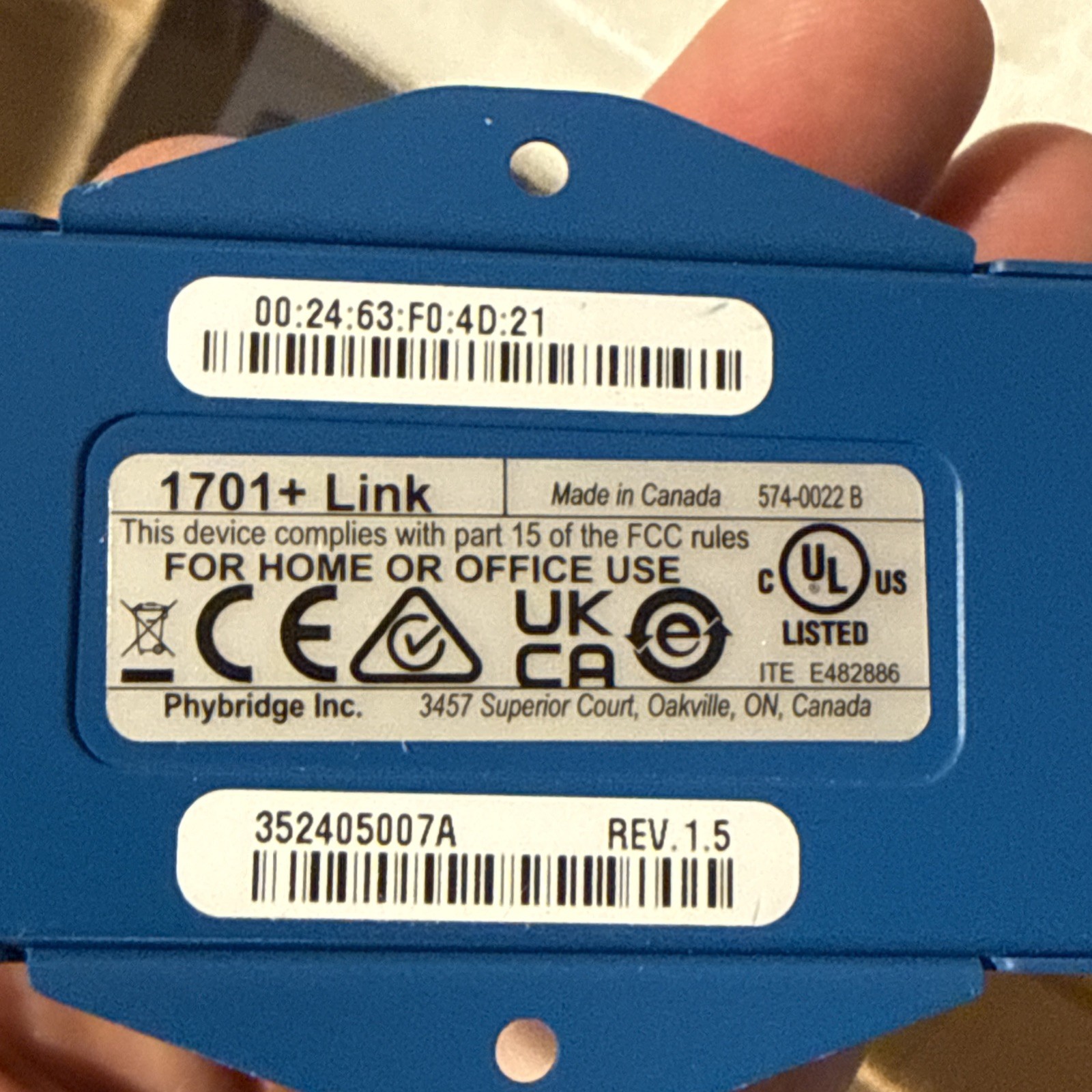 Phybridge 1701+ Link Long Reach PoE over Coax