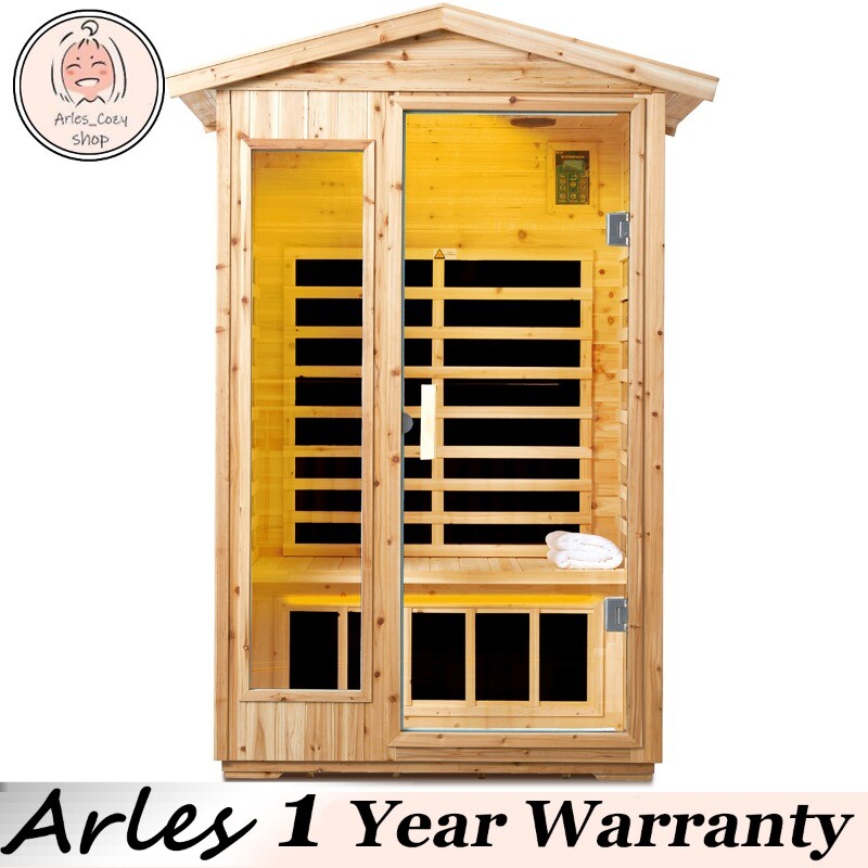2 Person Infrared Old Fir Sauna Room 1750W Sauna Tent Home Spa Detox Therapy