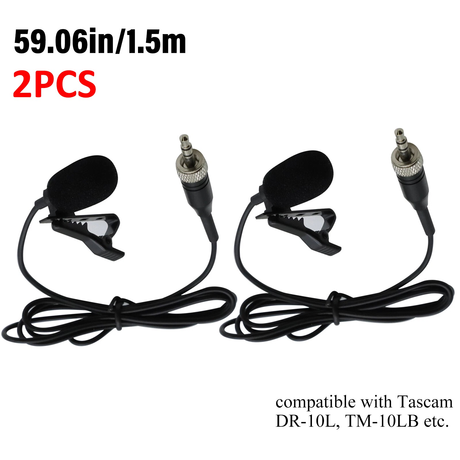 2PCS Lapel Lavalier Microphone for Sennheiser EW100 SK100 G1 G2 G3 MKE2 EK2000
