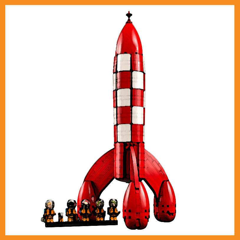 Display Case for Tintin™ Moon Rocket LEGO® #21367