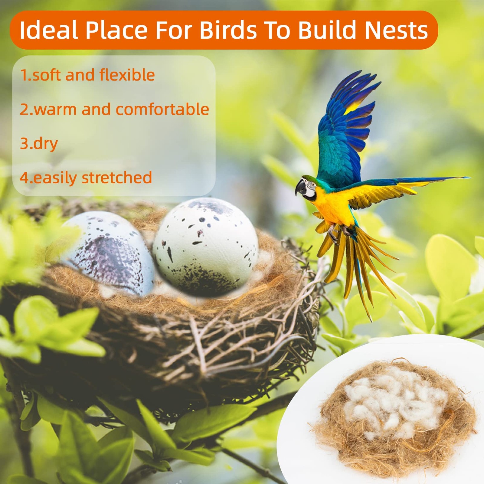 Sukh Bird Nesting Material - Nests Bedding Hummingbird No