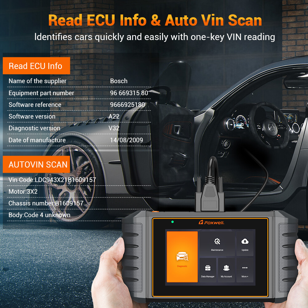 FOXWELL NT726 Full System OBD2 Scanner Diagnostic Tool DPF Regen Injector Coding