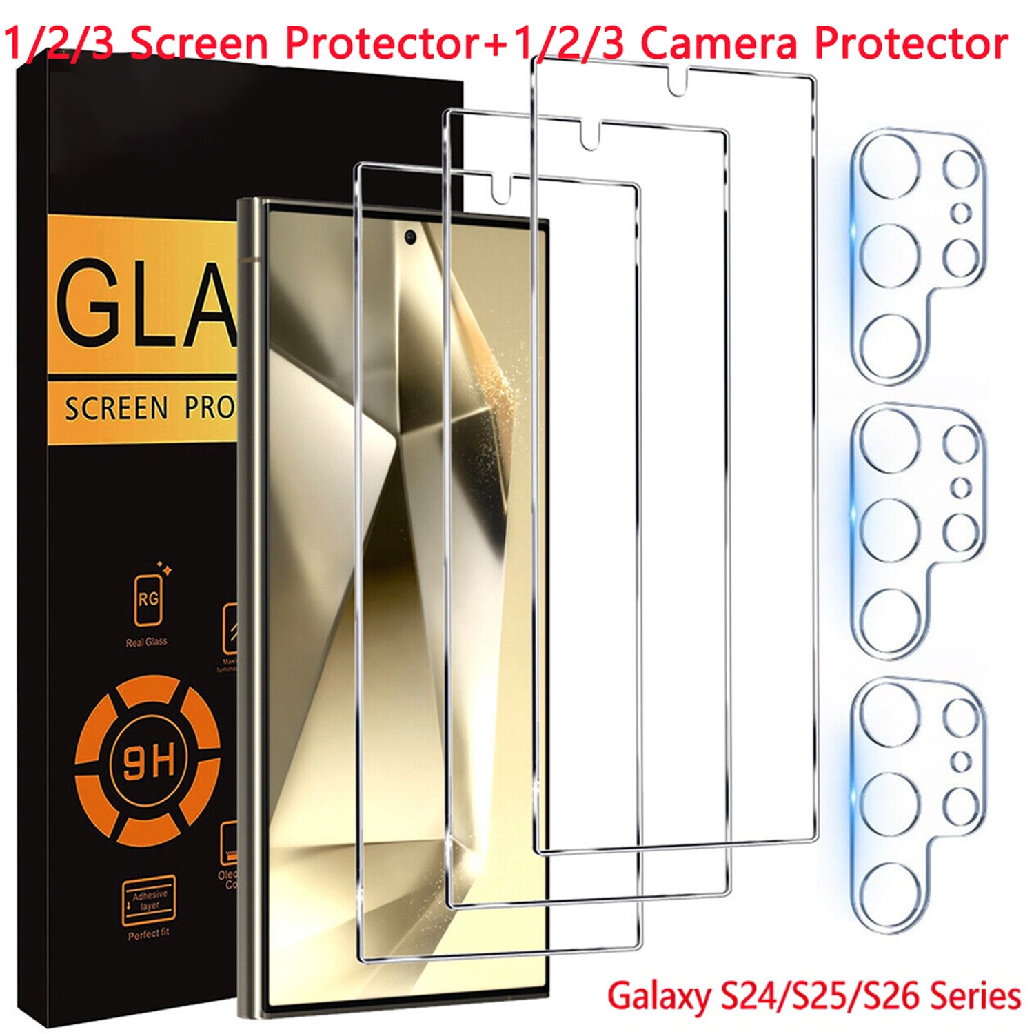 Tempered Glass Screen&Camera Lens Protector For Samsung Galaxy S26 S25 Ultra S24