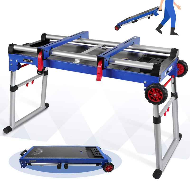 WORKPRO Miter Saw Stand, 5-in-1 Portable Workbench, Quick Folding Work Table NEW