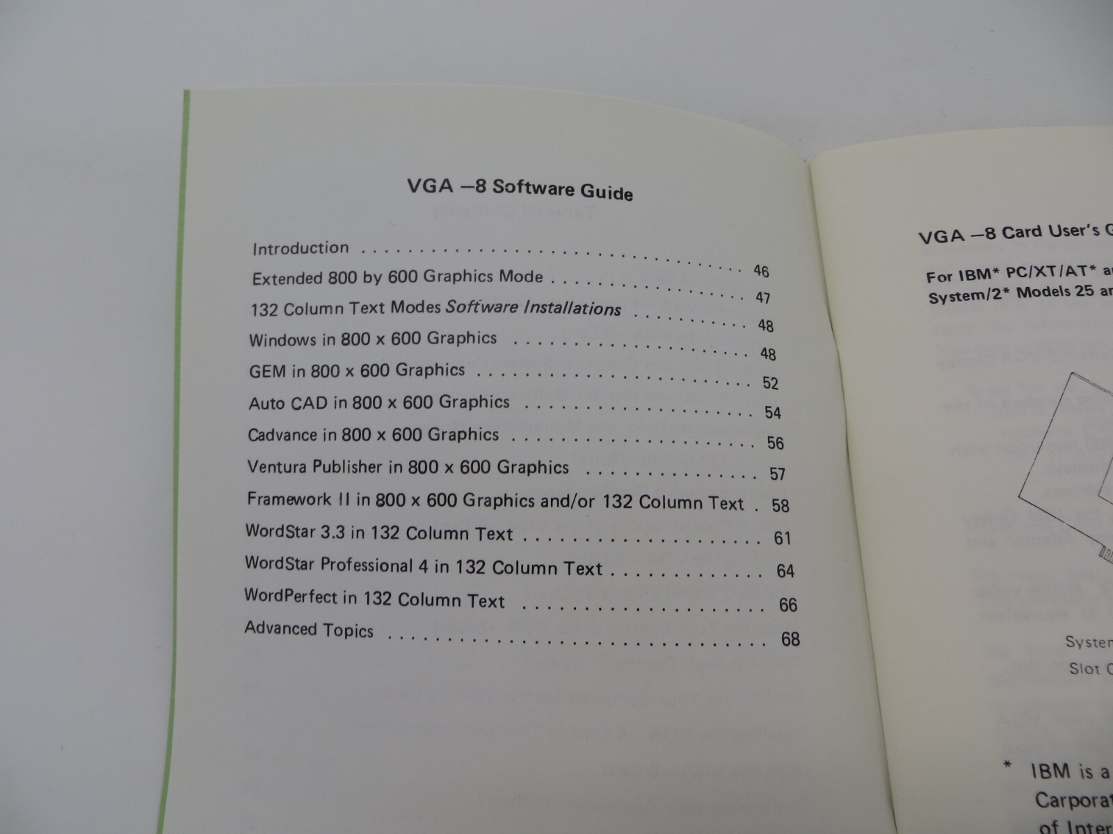 5.25" Floppy Disk & Users Manual / Software Guide for VGA-8 computer