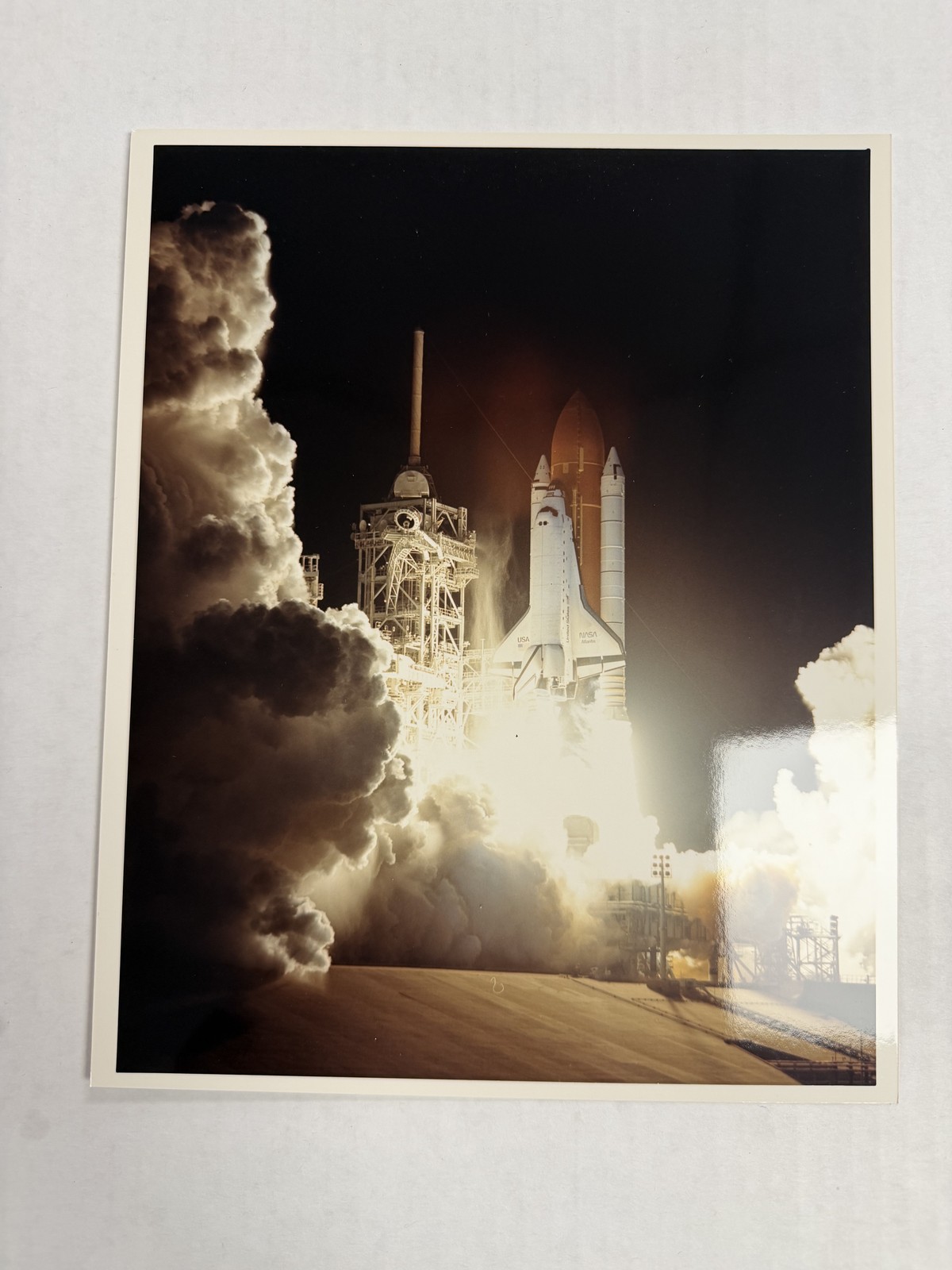 NASA STS-44 Atlantis Night Launch from Pad 39A Press Photo