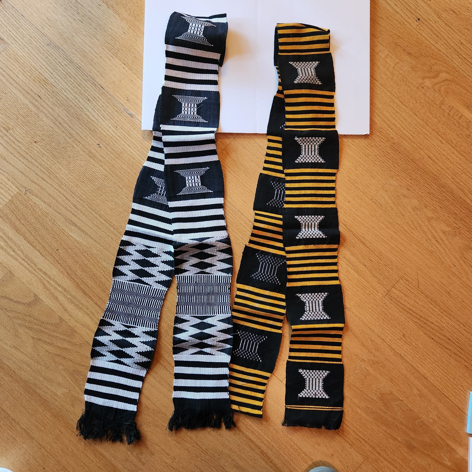 2 African Kente Cloth Sash