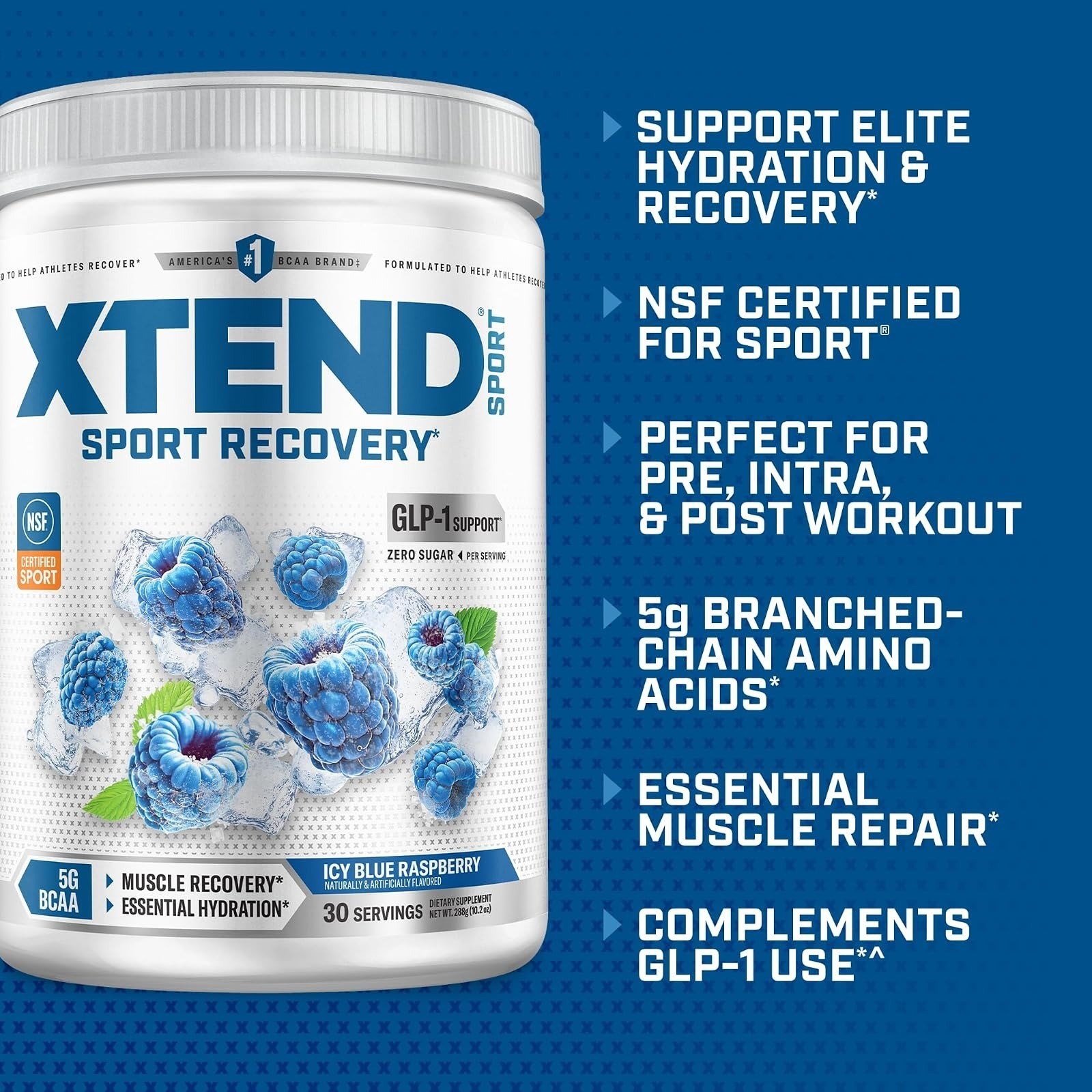 Xtend BCAA Powder Blue Raspberry Ice - Electrolyte & Amino Acids