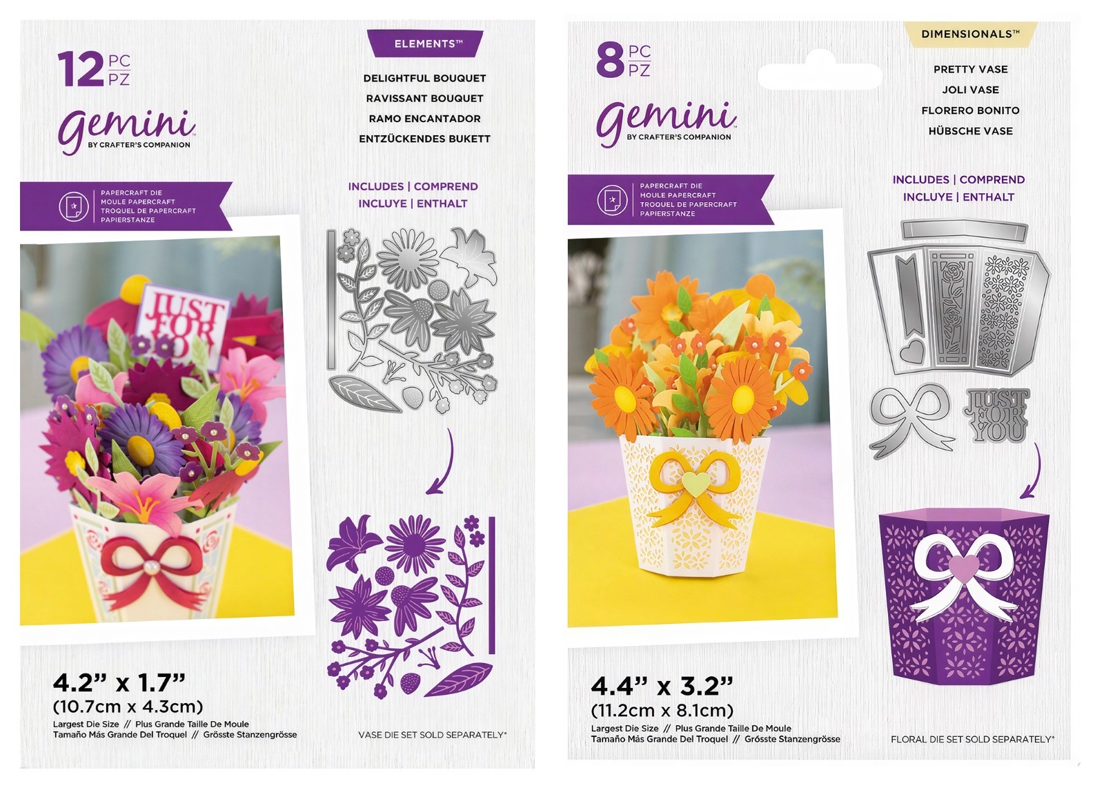 Crafters Companion --Delightful Bouquet & Vase set of (2) Dies