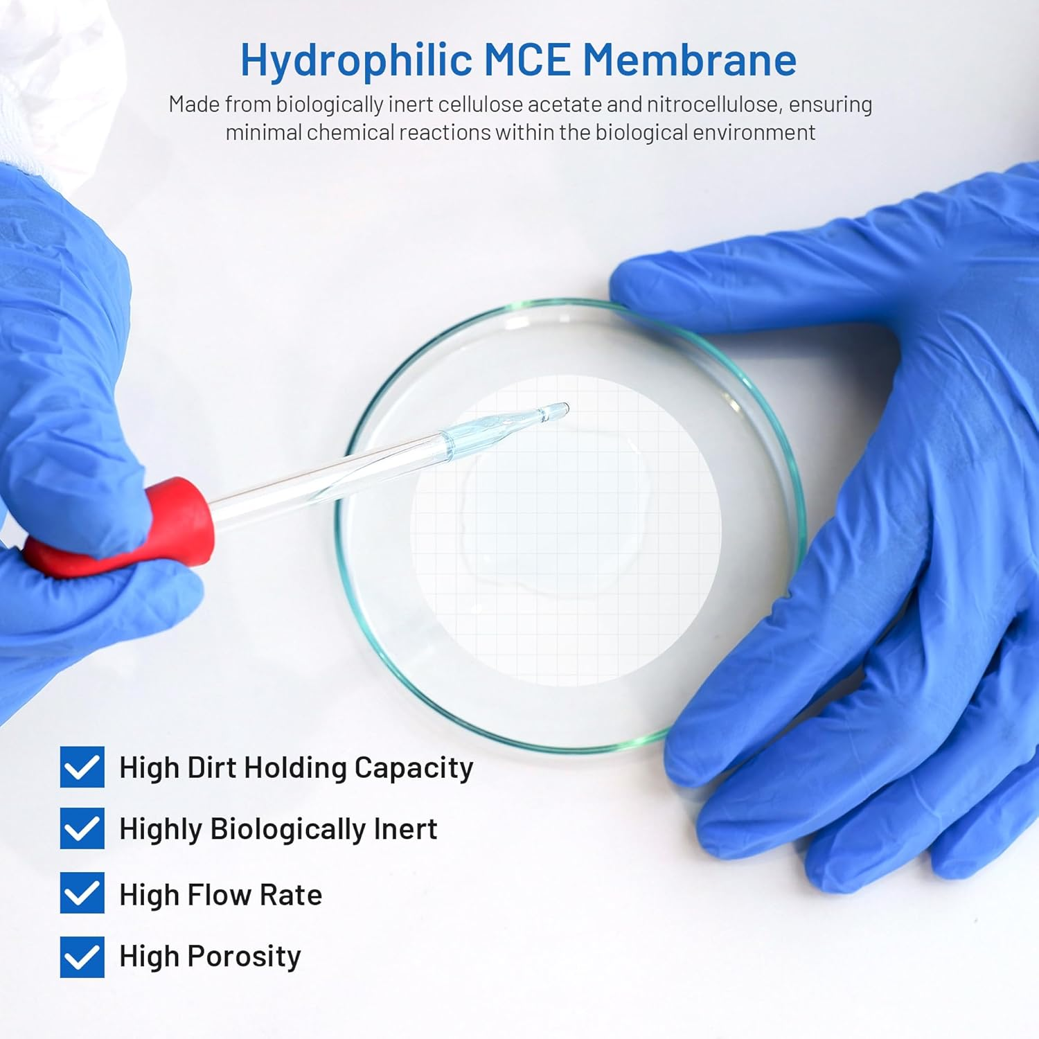 MCE Membrane Filter, Sterile, 47Mm, 0.45Μm, Hydrophilic, Individually Wrapped, B