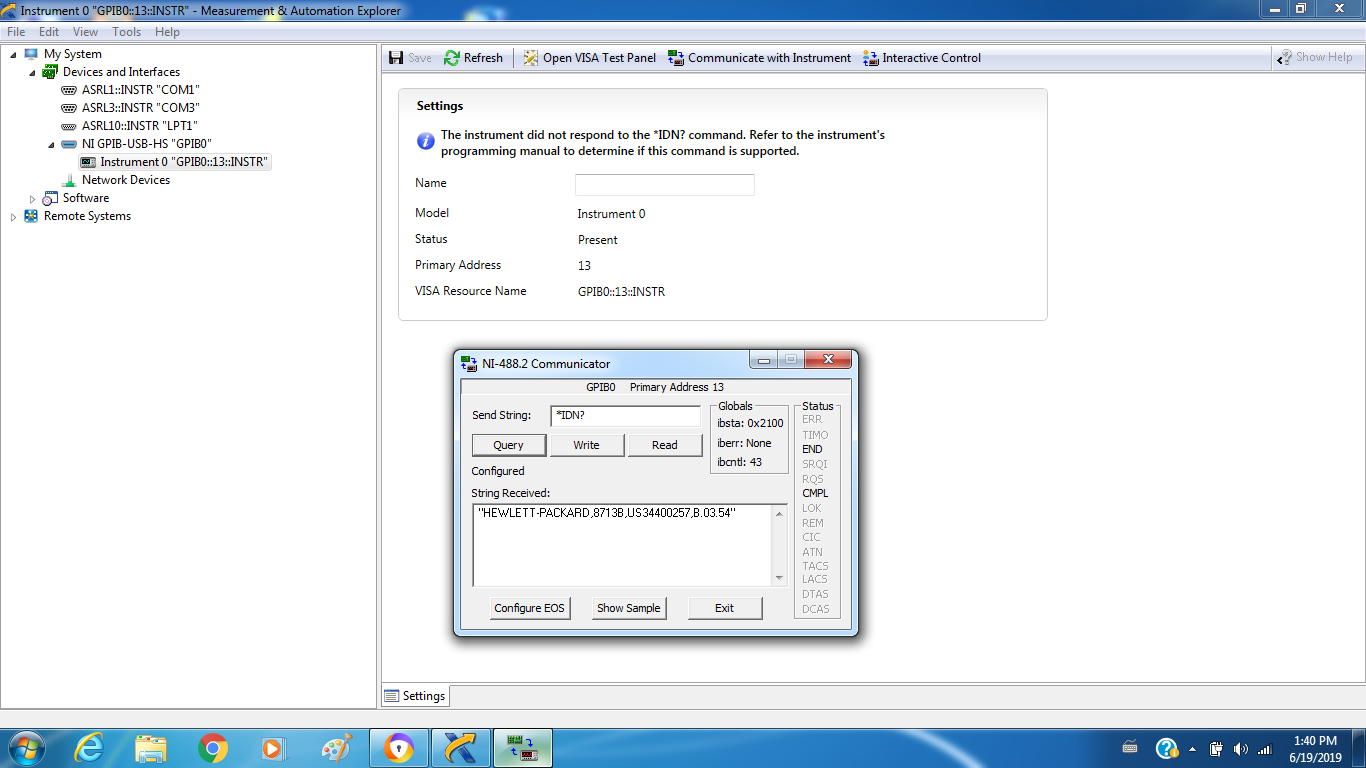 Hewlett Packard 8713B RF Network Analyzer