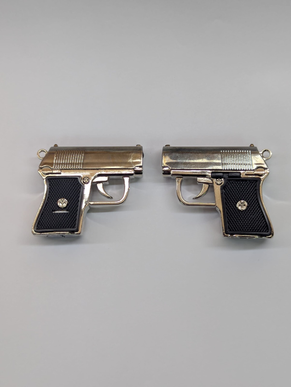 Keychain Couple Mini Pistol Gun Laser Pointer, LED Flashlight 1.5 in