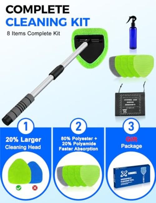 XINDELL Interior Windshield Cleaner Tool – Car Interior Window Cleaning 29in