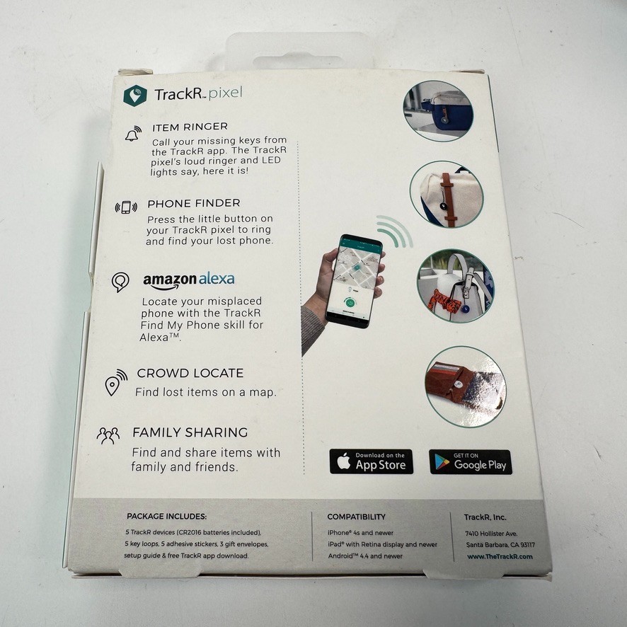 5-Pack TrackR pixel Bluetooth Tracking Device Keys|Phone Finder iOS/Android