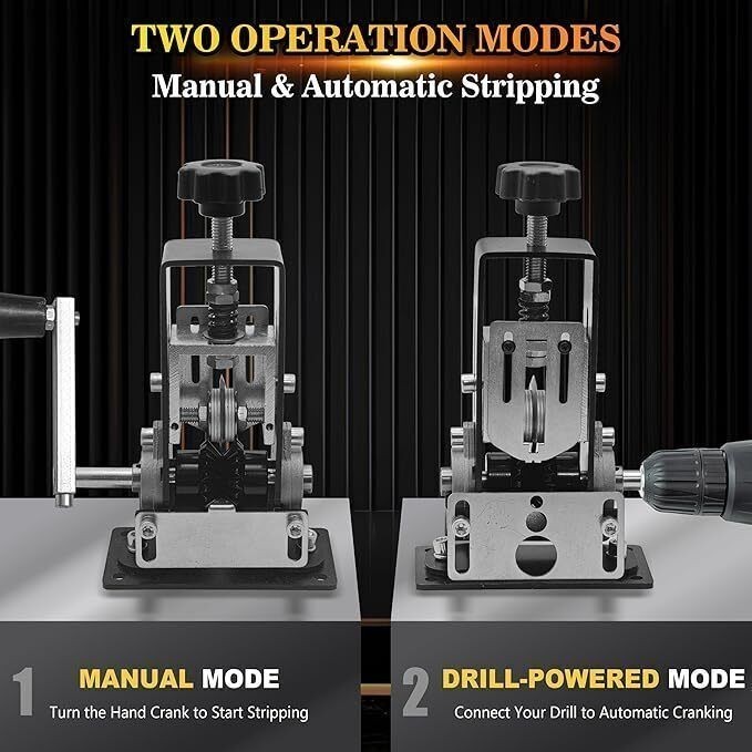 Manual Wire Stripper Stripping Machine Hand Crank or Drill 1MM-25MM New .