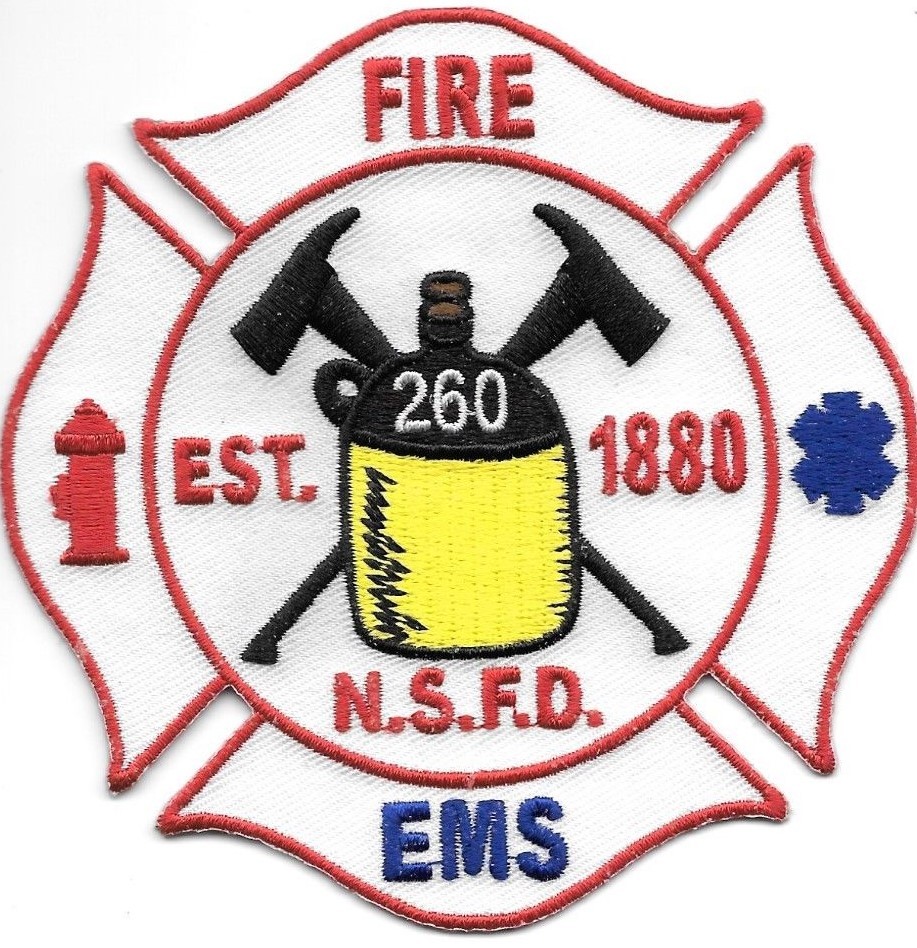 N.S.F.D. Fire - E.M.S.  Est. 1880  (4" x 4" size) fire patch