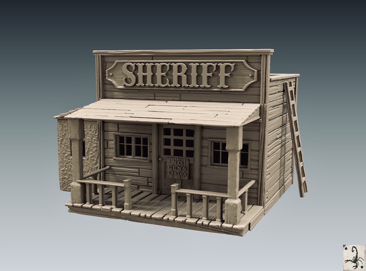 Black Scorpion Miniature Sheriff's Office Wild Old West Building Terrain Scenery