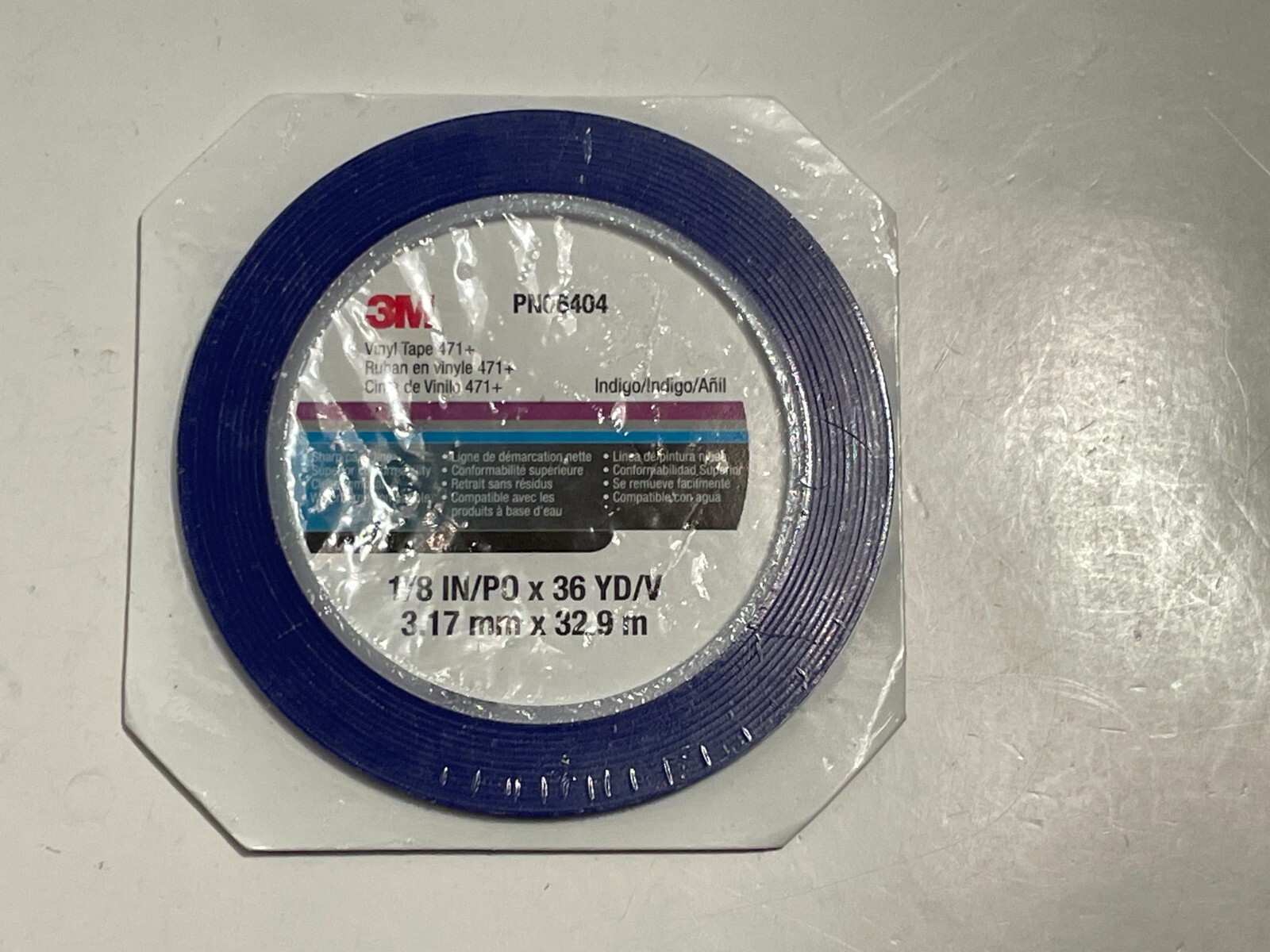 3M 1/8 x 36yd Scotch Blue Fine Line Vinyl Striping Tape PN06404