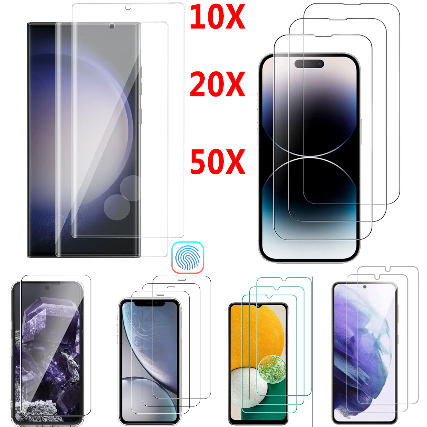 Wholesale Lot Tempered Glass Screen Protector for iPhone Google Samsung S26 ALL