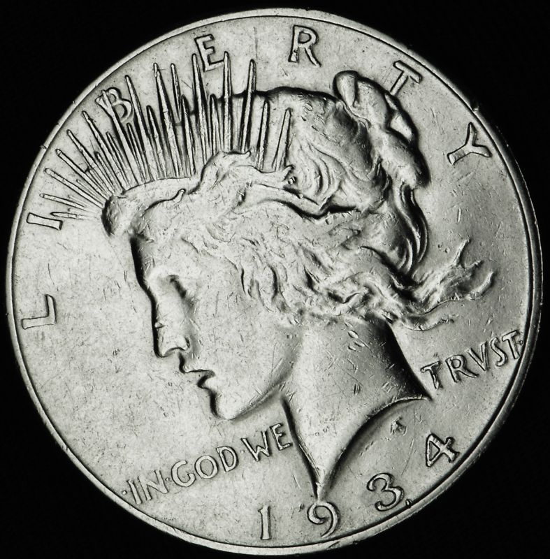1934-s Peace Silver Dollar. High Grade   (Inventory A)