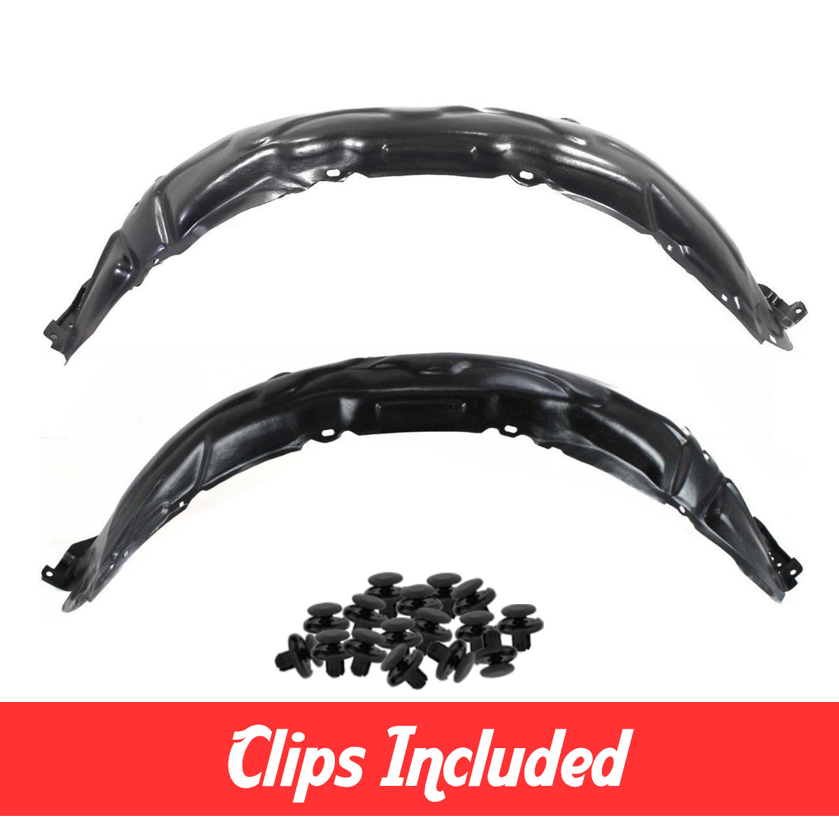 Front Fender Liner Set w/ Clips For 2007-2011 Toyota Camry TO1251122 TO1250122