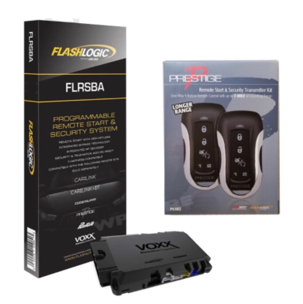 FlashLogic FLRSBA Remote Start Security + Prestige PE5BZ 1-Way 1-Mile Remote