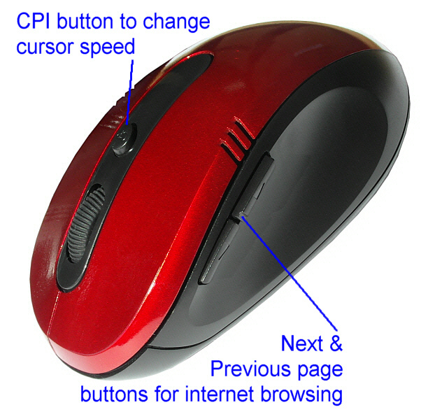 2.4G Wireless/Wireless Optical Mouse With USB Receiver. Silver