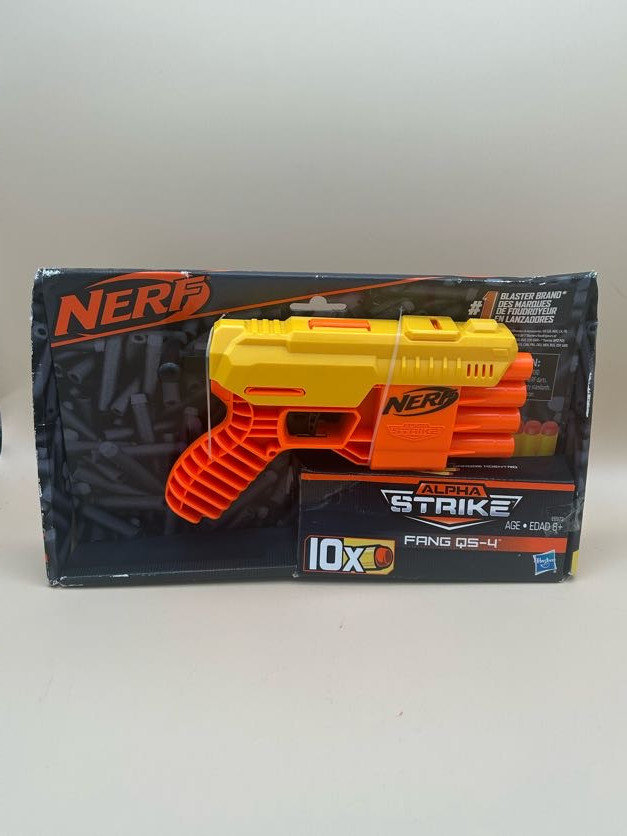 Nerf Alpha Strike Fang QS-4 Dart Blaster With 10 Darts - Ages 8+, Hasbro