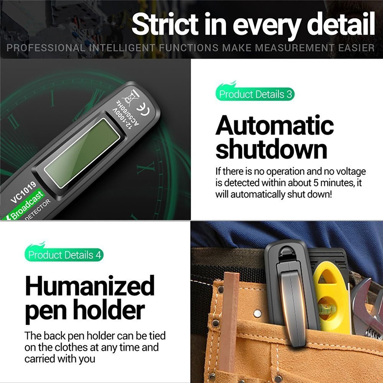 Multifunction Positioning Voltage Tester Electric Wire Detector Test Pen Kit