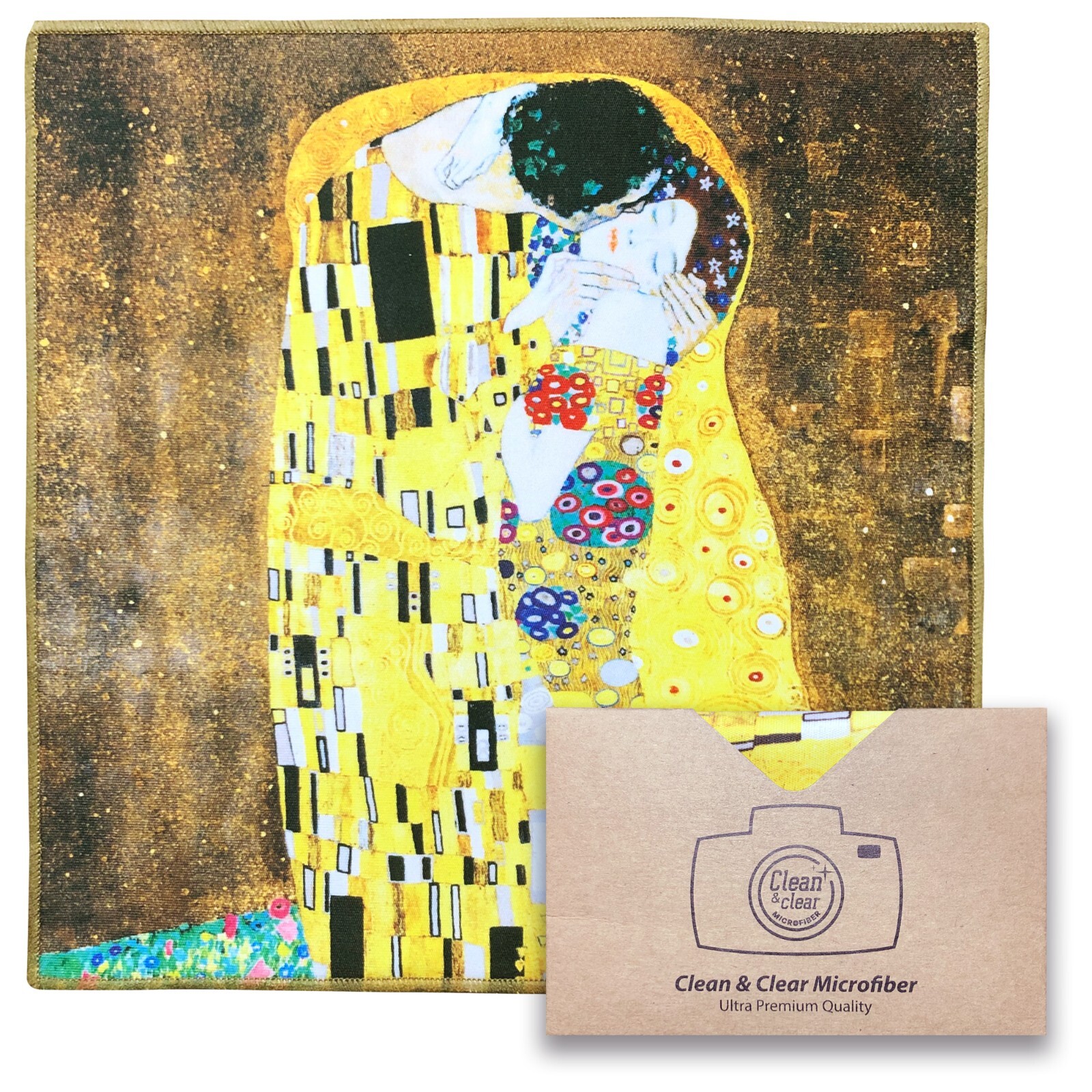LARGE[2 Pack](Gustav Klimt "The Kiss") - ULTRA PREMIUM QUALITY Microfiber Cloths