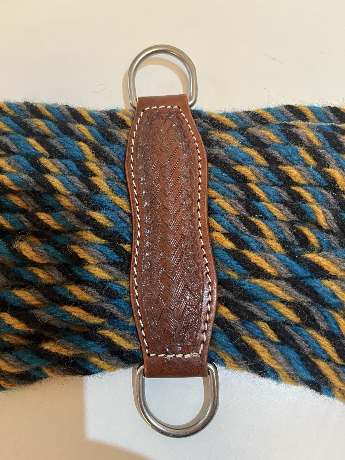 4 Color - 27 Strand Mohair Straight Horse Cinch - 34"