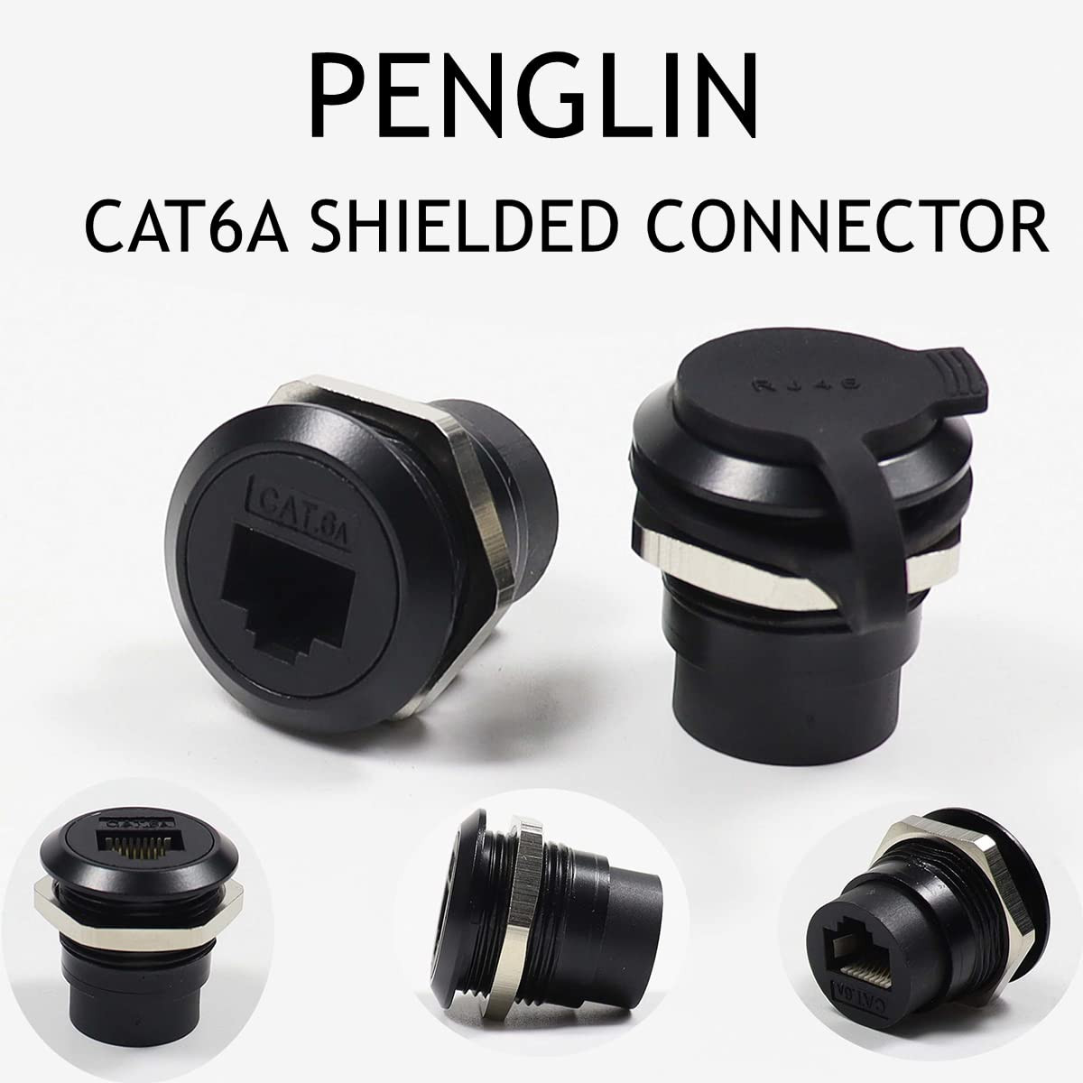 2-Pack RJ45 Shielded Panel Mount Coupler for Ethernet LAN Connections